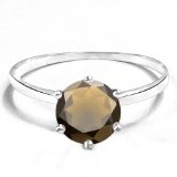 0.78 CT SMOKEY 10KT SOLID WHITE GOLD RING
