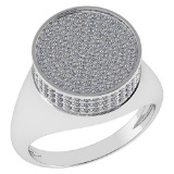 Certified 0.99 Ctw Diamond 14k White Gold Halo Ring