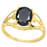2.2 CT BLACK SAPPHIRE 10KT SOLID YELLOW GOLD RING