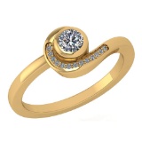 Certified 0.31 Ctw Diamond 14K Yellow Gold Halo Ring