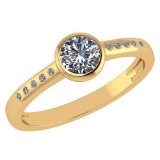 Certified 0.50 Ctw Diamond 14k Yellow Gold Halo Ring