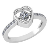 Certified 0.30 Ctw Diamond 14K White Gold Promise Ring