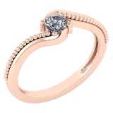 Certified 0.23 Ctw Diamond 14K Rose Gold Promise Ring