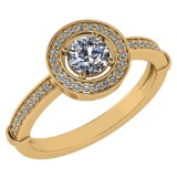Certified 0.94 Ctw Diamond 14k Yellow Gold Ring VS/SI1