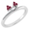 Certified 0.16 Ctw Ruby And Diamond 14k White Gold Ring