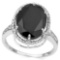 5.93 CTW GENUINE BLACK SAPPHIRE & GENUINE DIAMOND 10KT SOLID GOLD RING