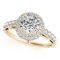 CERTIFIED 18K YELLOW GOLD 1.17 CT G-H/VS-SI1 DIAMOND HALO ENGAGEMENT RING