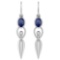 Certified 1.00 Ctw Blue Sapphire And Diamond 14k White Gold Earrings