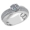 Certified 1.92 Ctw Diamond Engagement /Wedding 14K White Gold Promise Ring