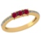 Certified 0.23 Ctw Ruby And Diamond 18k Yellow Gold Halo Ring