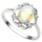 1.11 CT WHITE MYSTIC QUARTZ AND ACCENT DIAMOND 0.02 CT 10KT SOLID WHITE GOLD RING