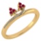 Certified 0.16 Ctw Ruby And Diamond 14k Yellow Gold Ring