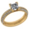 Certified 0.74 Ctw Diamond Wedding/Engagement Style 14k Yellow Gold Halo Ring (SI2/I1)