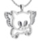 Certified 0.28 Ctw Diamond Chinese Century Year Of Pig 2019 Charms Necklace 18K White Gold (VS/SI1)