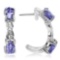 3/5 CTW TANZANITE & DIAMOND .925 STERLING SILVER EARRINGS