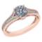 Certified 1.48 Ctw Diamond Engagement /Wedding 14K Rose Gold Promise Ring
