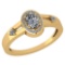 Certified 0.65 Ctw Diamond 14k Yellow Gold Halo Ring