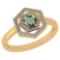 Certified 0.69 Ctw Green Amethyst And Diamond 14k Yellow Gold Halo Ring G-H VSSI1