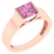 Certified 0.75 Ctw Pink Tourmaline 18k Rose Gold Ring