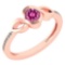 Certified 0.52 Ctw Pink Tourmaline And Diamond 14k Rose Gold Ring