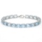 22.45 CT SKY BLUE TOPAZ 925 STERLING SILVER TENNIS BRACELET IN OVAL SHAPE