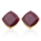 2.75 CTW RUBY 10K SOLID YELLOW GOLD CUSHION SHAPE EARRING