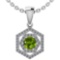 Certified 0.69 Ctw Peridot And Diamond Platinum Halo Pendant