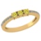 Certified 0.23 Ctw Fancy Yellow Diamond 18k Yellow Halo Gold Ring