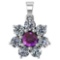 Certified 0.93 Ctw Amethyst And Diamond Platinum Halo Pendant