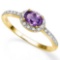 0.42 CTW GENUINE AMETHYST & GENUINE DIAMOND (24 PCS) 10KT SOLID YELLOW GOLD RING