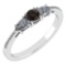 Certified 0.77 Ctw Smoky Quarzt And Diamond 18K White Gold Halo Ring G-H VSSI1