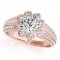 CERTIFIED 18K ROSE GOLD 1.18 CT G-H/VS-SI1 DIAMOND HALO ENGAGEMENT RING