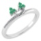 Certified 0.16 Ctw Emerald And Diamond 14k White Gold Ring