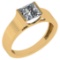 Certified 0.75 Ctw Princess Cut Diamond 18k Yellow Gold Ring