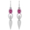 Certified 1.00 Ctw Pink Tourmaline And Diamond 14k White Gold Earrings