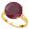 7.13 CTW GENUINE RUBY & GENUINE DIAMOND (2 PCS) 10KT SOLID YELLOW GOLD RING