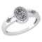 Certified 0.65 Ctw Diamond 14k White Gold Halo Ring