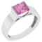 Certified 0.75 Ctw Pink Tourmaline 18k White Gold Ring