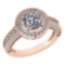 Certified 1.92 Ctw Diamond Engagement /Wedding 14K Rose Gold Promise Ring