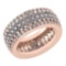 Certified 6.92 Ctw Diamond Engagement /Wedding 14K Rose Gold Promises Band