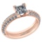 Certified 0.74 Ctw Diamond Wedding/Engagement Style 14k Rose Gold Halo Ring (SI2/I1)