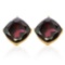 2.15 CTW GARNET 10K SOLID YELLOW GOLD CUSHION SHAPE EARRING