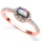 0.4 CTW MYSTIC GEMSTONE & GENUINE DIAMOND (24 PCS) 10KT SOLID RED GOLD RING