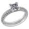 Certified 0.74 Ctw Diamond Wedding/Engagement Style 14k White Gold Halo Ring (SI2/I1)