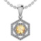 Certified 0.69 Ctw Citrine And Diamond Platinum Halo Pendant