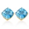 2.75 CTW SKY BLUE TOPAZ 10K SOLID YELLOW GOLD CUSHION SHAPE EARRING