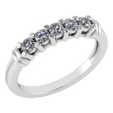Certified 0.43 Ctw Diamond Engagement /Wedding 14K White Gold Promises Band