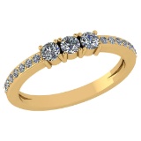 Certified 0.23 Ctw Diamond 18k Yellow Halo Gold Ring