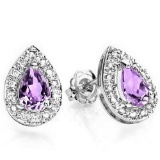 3/4 CTW AMETHYST .925 STERLING SILVER EARRINGS