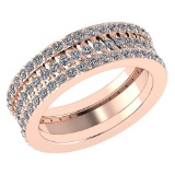 Certified 1.65 Ctw Diamond Engagement /Wedding 14K Rose Gold Promises Band